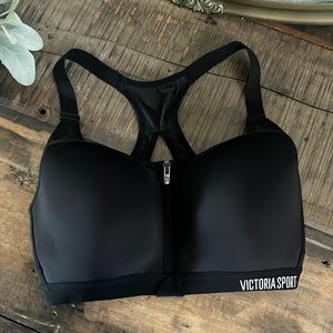 Victoria’s Secret - Victoria Sport Black sports bra- front zipper.